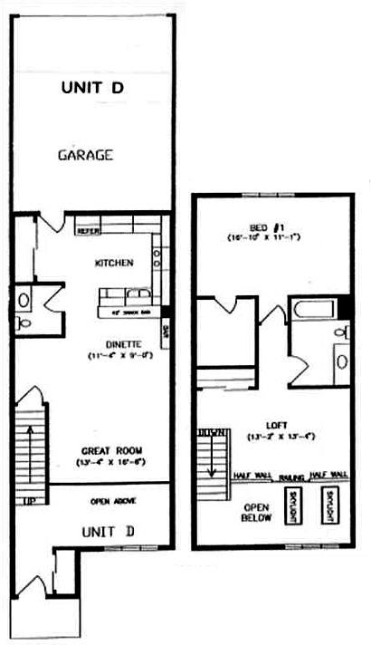 floor plan unit D of apartment for rent in Madison WI